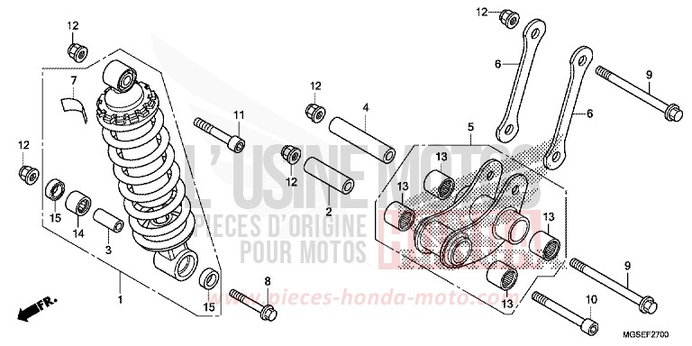 REAR CUSHION for NC700S Dual Cluth ABS GRAPHITE BLACK (NHB01) from 2012